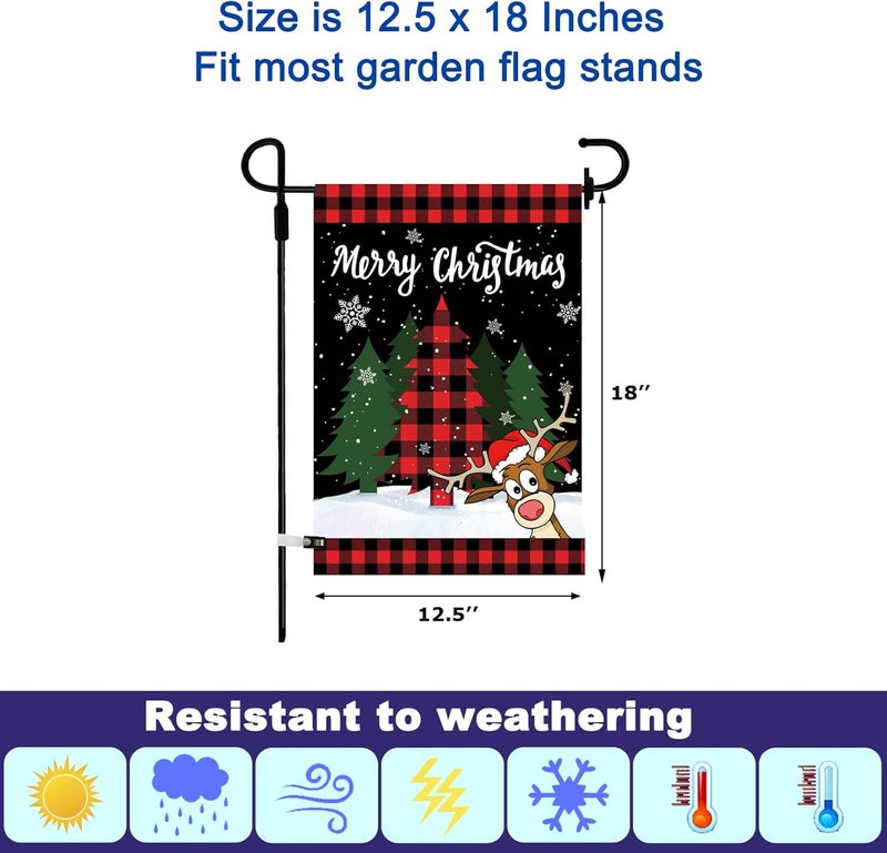 Pating Seasonal Garden Flags Set of 12 Double Sided 12 x 18 Inch, Small Yard Flags for Outside, Christmas Halloween Easter Valentine's Day Outdoor Decor, Holiday Garden Decorations for All Seasons - Image 4